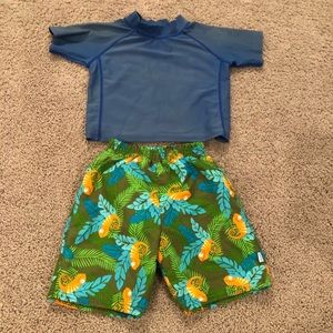 Boys rash guard size 18M & swim trunks size 18-24M